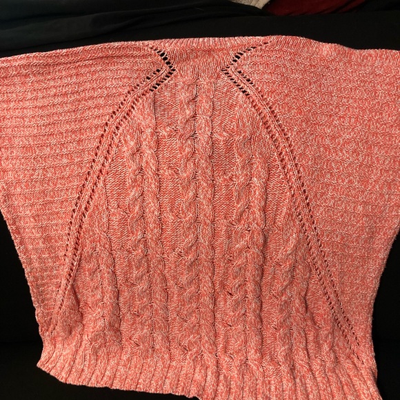 Express Dolman Hi-Low 3/4 sleeve Cable Knit V-Neck Sweater - Picture 15 of 15